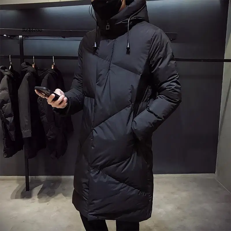 Fashion Winter Jacket Men Brand Clothing New Parka Men Thick Warm Long Coats Men High Quality Hooded Jacket Black 5Xl