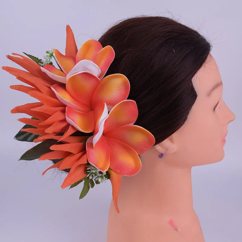 MIXED COLORS Free shipping 49pcs/lot HC0034 Artificial Bird Of Paradise Leaves&foam Plumeria Hair Clip Headwear Accessories