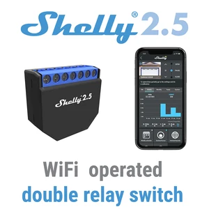 Shelly 2.5 Smart Home Double Relay WiFi Switch Relay, Roll Outner, Open Source, drahtlose Garage und Vorhang, Dual -Power -Messung, 2.5 10 Hauptverkaufsmodul WiFi Gate - №3