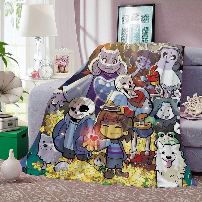 Flannel Blanket Game Undertale Printed Fashion Soft Blanket for Bed Home Decorate Sofa Travel Office Cartoon Throws Blankets