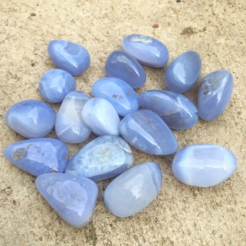 100g Natural Crystals Blue Lace Agate Tumbled Stones Quartz Gravel Reiki Gemstone For Aquarium Decoration