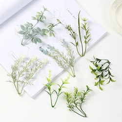 10Pcs Green Artificial Ferns Leaf Fake Plants Eucalyptus Flower Wall Vines Wedding Home Decor Greenery Christmas Accessories