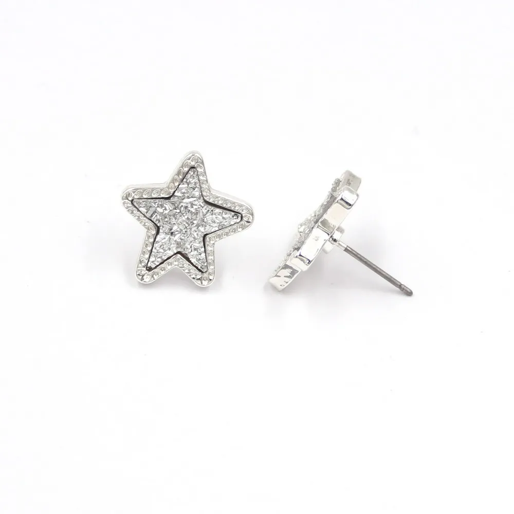 2024 New Small Starfish Faux Dancing Star Resin Druzy Necklaces for Women Pendants