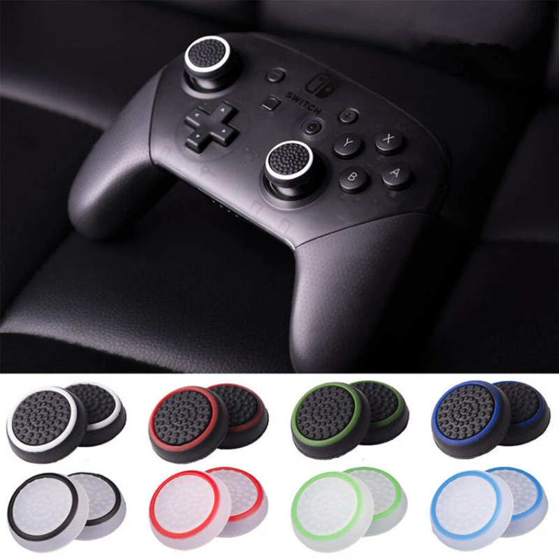 10PCS Double Rocker Enhanced Raised Silicone Rubber Analog Stick Thumb Grips Joystick Cover Caps For Playstation 4 X Box One