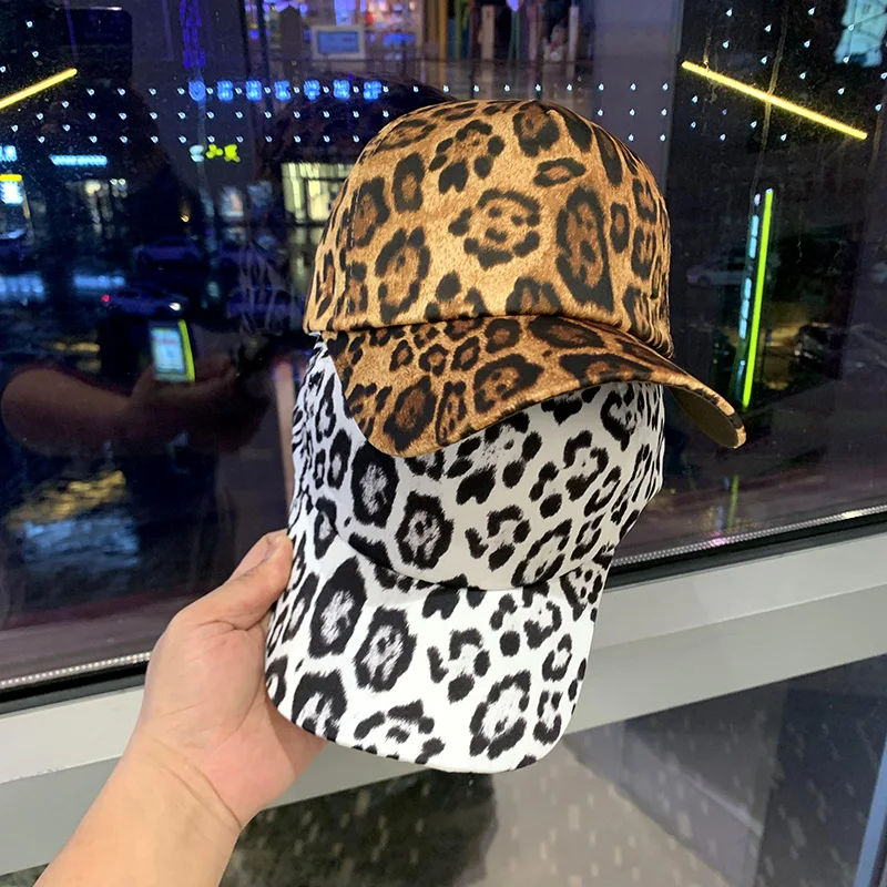 2022 New Ladies Hat Korean Fashion Wild Spring and Autumn Thin Leopard Print Cap Couples Shopping Outdoor Sunshade Baseball Caps