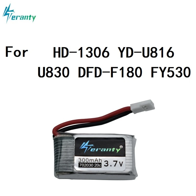 3.7V 300mAH bateria Lipo + 6 w 1 ładowarka dla Udi U816 U830 F180 E55 FQ777 FQ17W Hubsan H107 Syma X11C FY530 RC bateria do drona