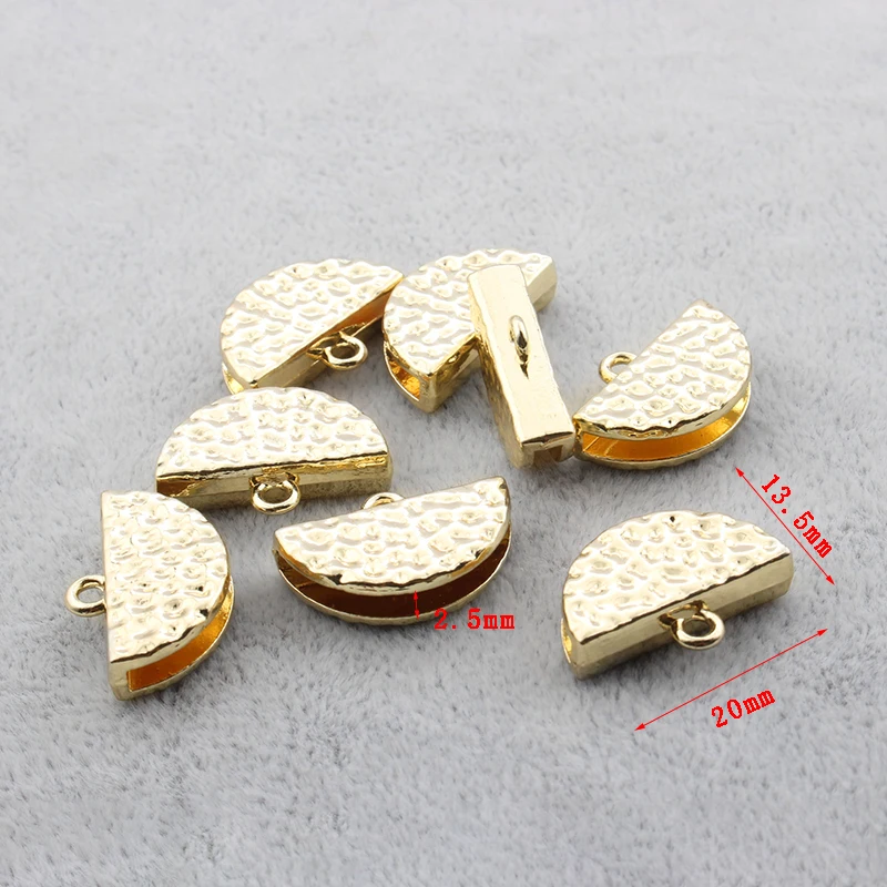 10pcs Gold Alloy Hammered Fan-shaped Tassels End Caps Charms Connector Crimp For Tassel Earrings Jewelry Accessories Making