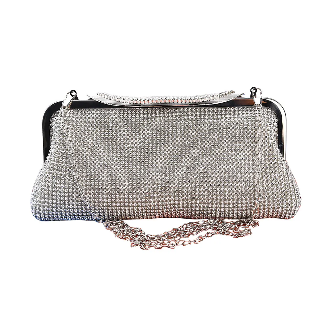 Solid Satin Rhinestone Hobos Evening Bags Female Shinny Clutches Small Handbags Fashion Ladies Wedding Banquet Purse Designer