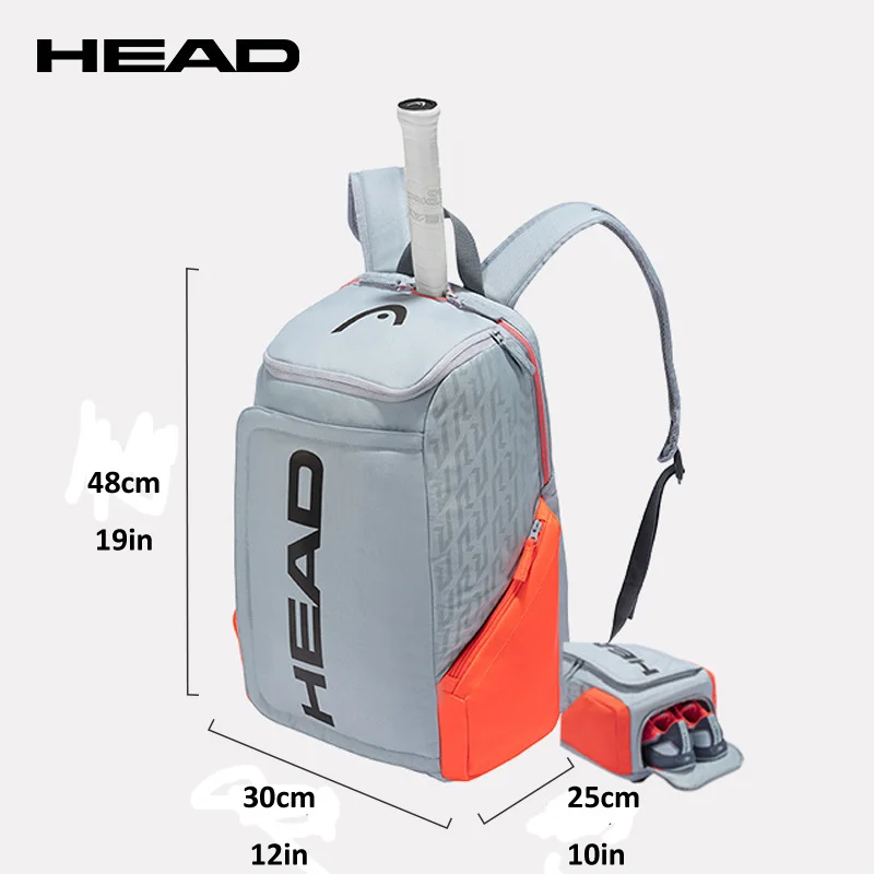 Original Men Women Unisex HEAD Tennis Backpack 2021 Djokovic Radical Rebe Tennis Bag Men Women HEAD Tenis Sports Storage Bags