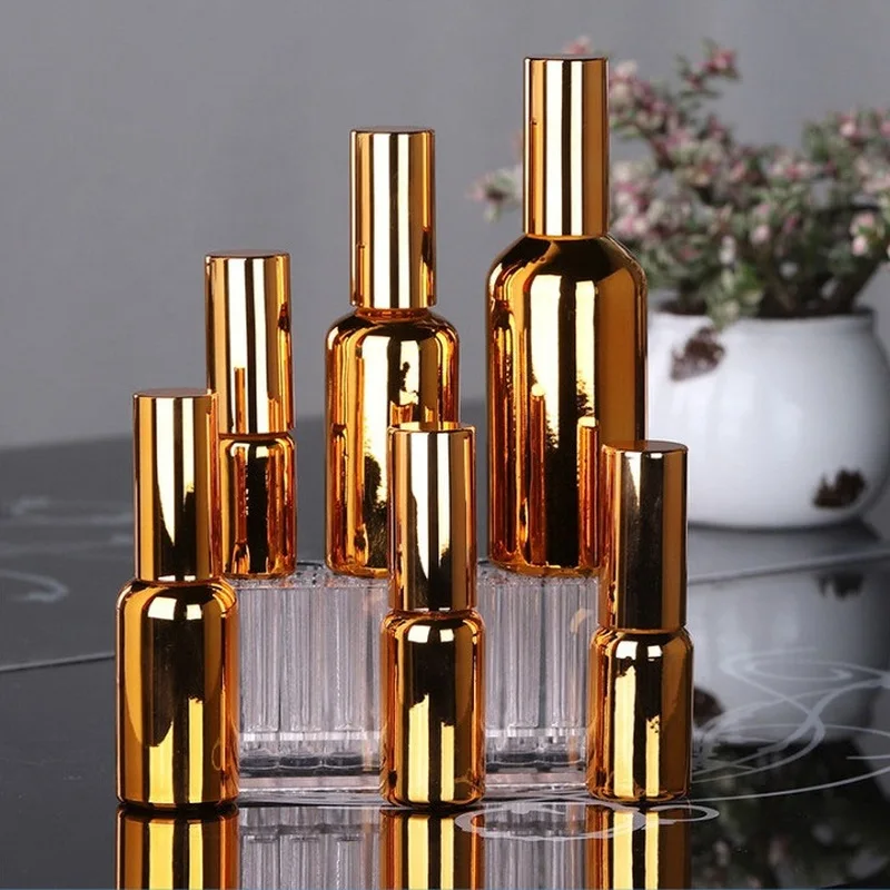 Perfume Bottle Spray Bottle High Quality Empty Refillable Pump Bottle 10ml-100ml Gold Silver Small Deodorant Container Travel