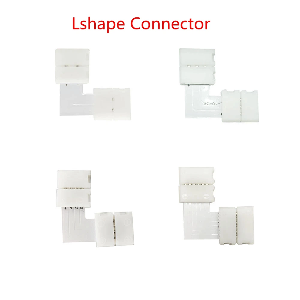 10mm Solderless Connector 2/3/4/5Pins L/T/X Shape Corner Connector For WS2812B 3528 5050 RGB Led Strip Light