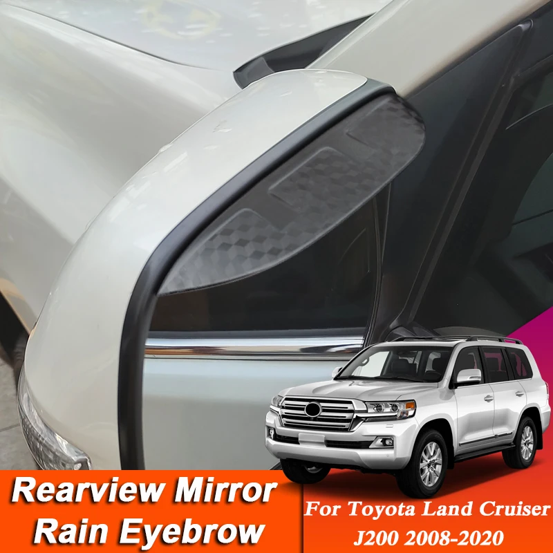 

Car-styling For Toyota Land Cruiser J200 2008-2020 Carbon Fiber Rearview Mirror Eyebrow Rain Shield Anti-rain Visor Accessories