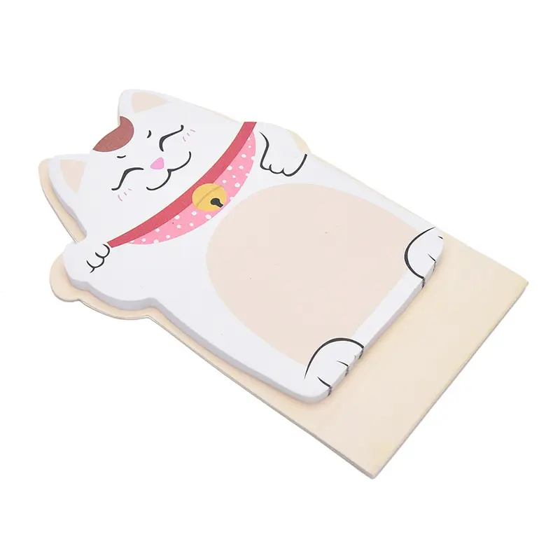 1pcs di Lucky Cat Beckoning Maneki Neko Memo Bookmark Sticky Note