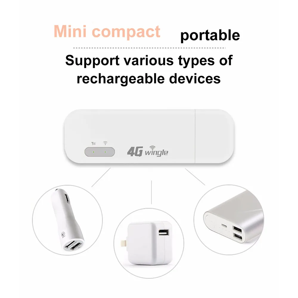 Tianjie 4G Wifi Modem USB Dongle Mobile 150 Mbps Network Cat4 Broadband Unlocked Universal Modified Wireless with SIM Card Slot