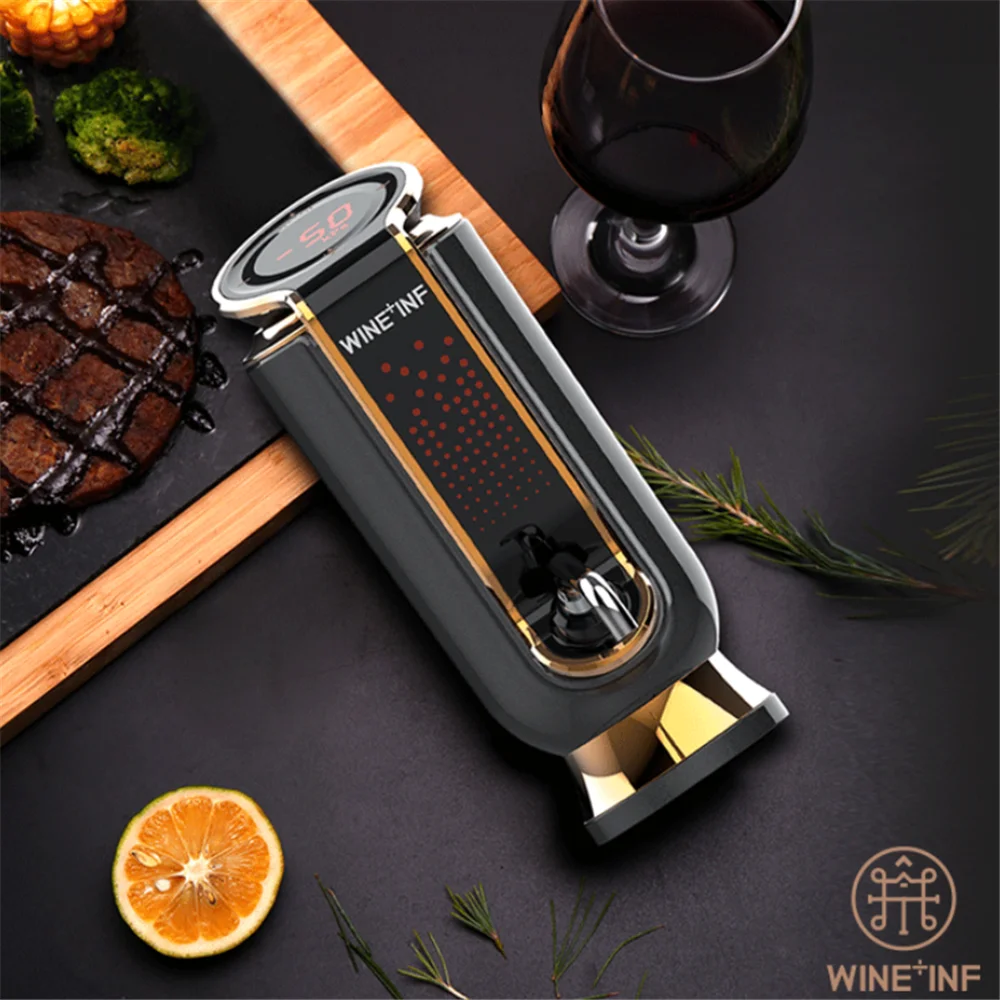 Electric Wine Decanter Portable Pourer Instant Wine Aerator Dispenser Pump One-Touch Auto USB Rechargeable Fresh-keeping 10 Days