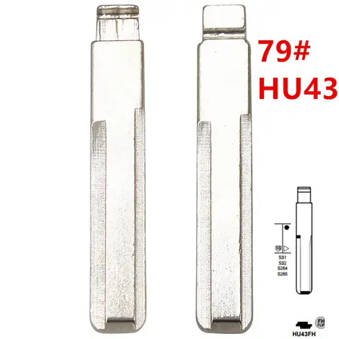 10개 79 # 79 HU43 금속 Uncut 빈 플립 원격 키 블레이드 Opel Astra Zafira Frontera Omega Vectra for keydiy KD xhorse VVDI
