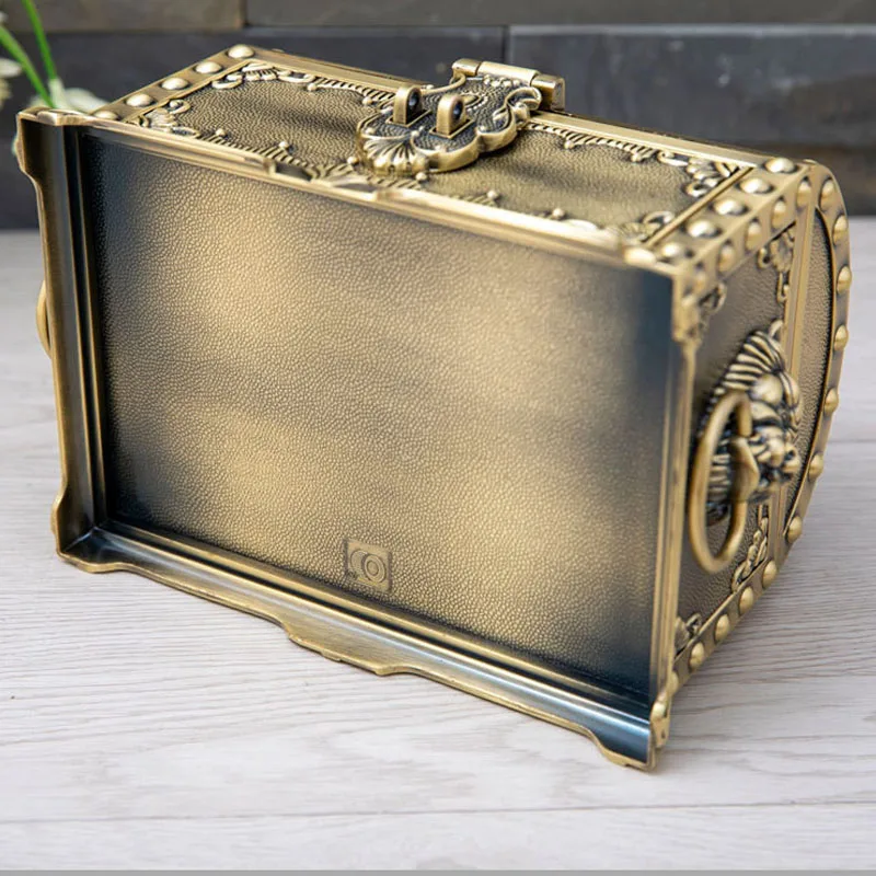 Creative Zinc Alloy Jewelry Box With Lock Vintage Jewelry Trinket Box for Valentine Wedding Christmas Birthday Gift Home Deco