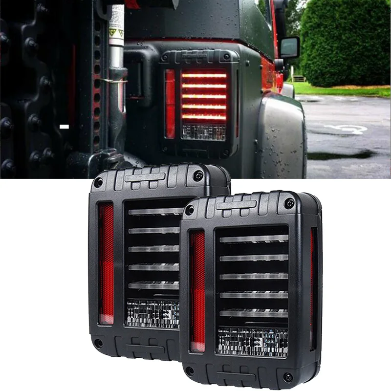 

2X LED Tail Lights Car Rear Brake Reverse Taillights Turn Signals with European US Version For Jeep Wrangler JK 2007-2017