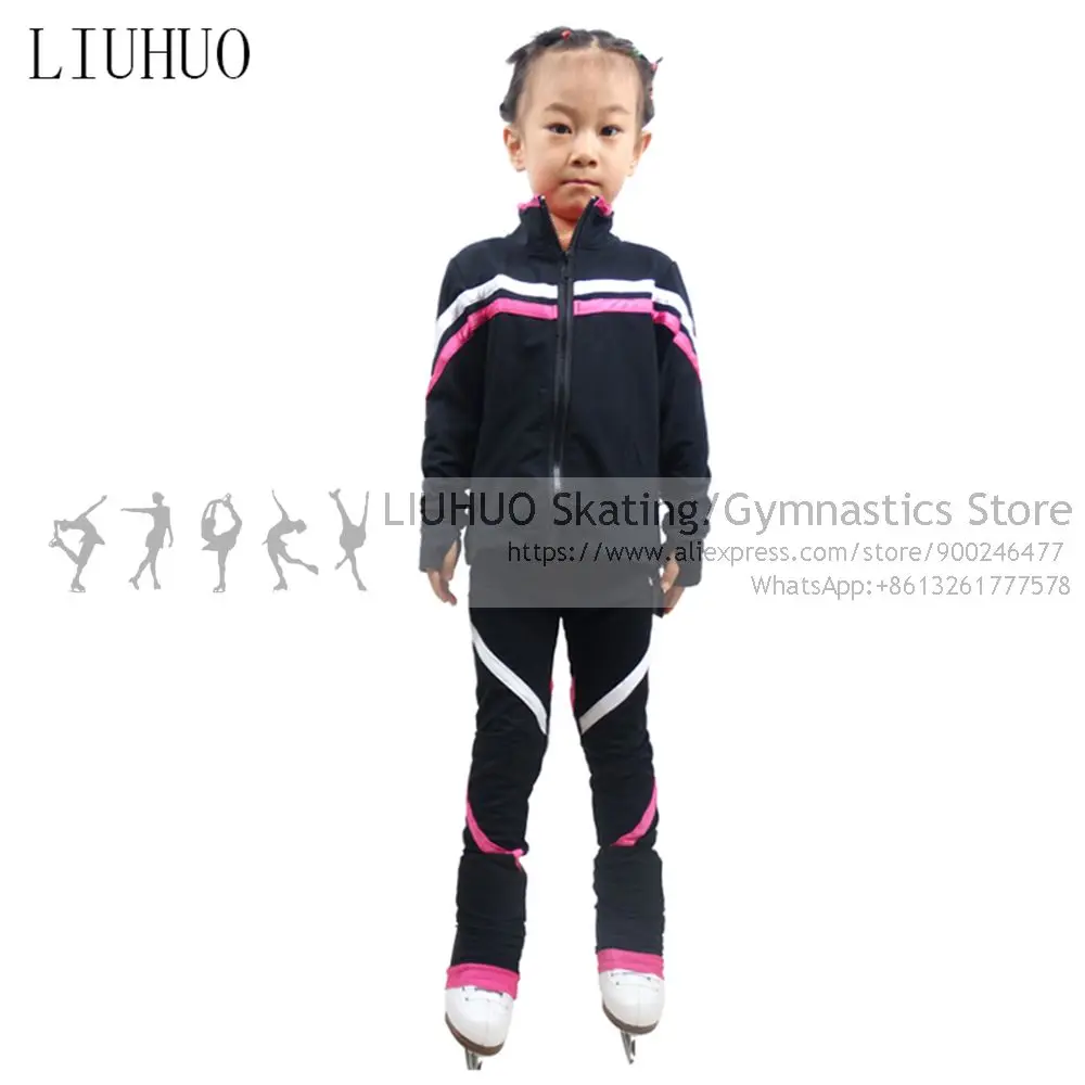 Figure Skating pants Kids Jackets Sets Girls Children Quality Strapes Women Skiing ice skating pantss for skating training wear