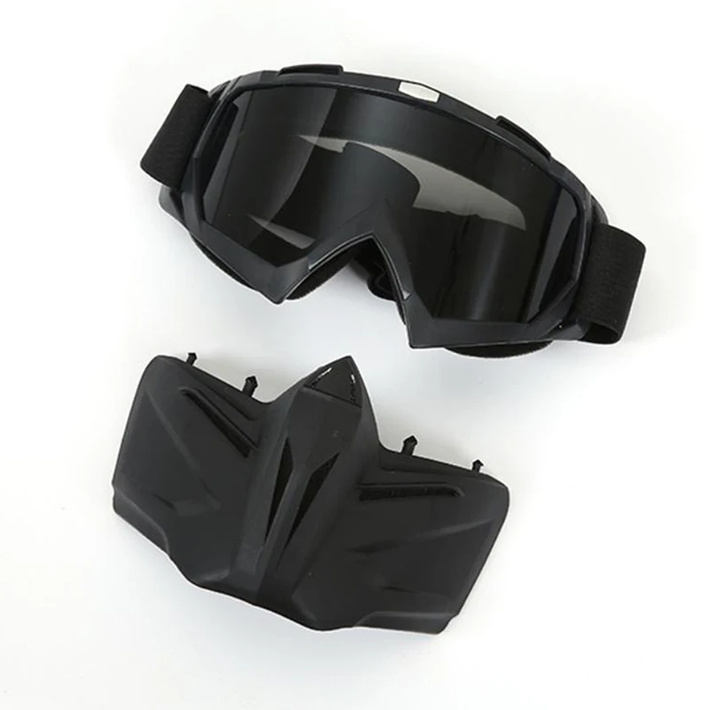 Gafas protectoras para motocicleta y bicicleta, máscara facial extraíble, ajustable