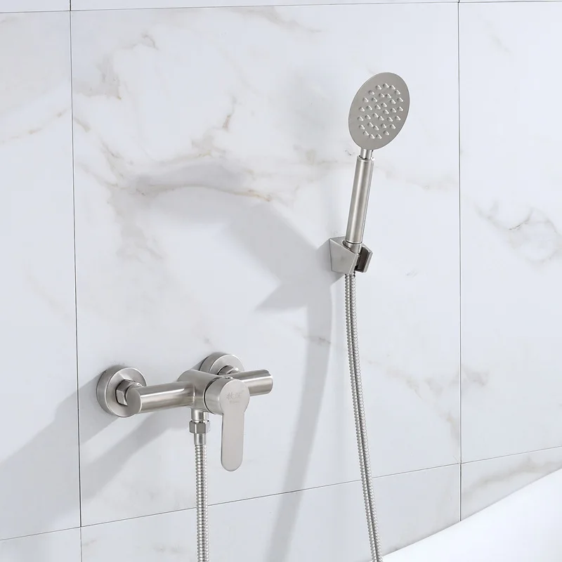 Conjunto de torneira do chuveiro do banheiro fixado na parede escovado ouro torneira do chuveiro preto fosco banheiro frio e quente torneiras misturadoras banho e chuveiro