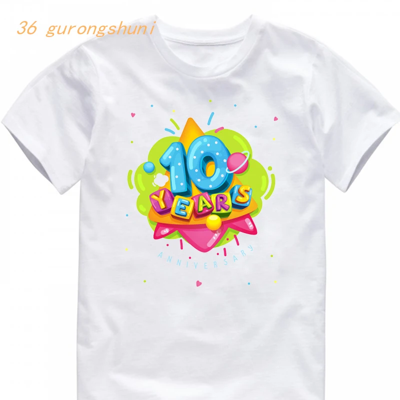 T Shirt for Girls Clothes Number 10 12 Years Birthday Children T -shirt 10rd Kid Tshirt Girl Print Graphic Kids Boys T Shirts