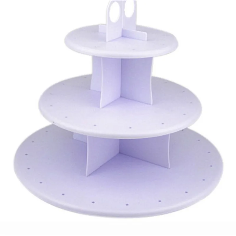 Assemblable White 3 Tiers Snack Server 21pcs Cupcake Stand,42pcs Cake pop Stands,Lollipop Holder Birthday Cake Rack