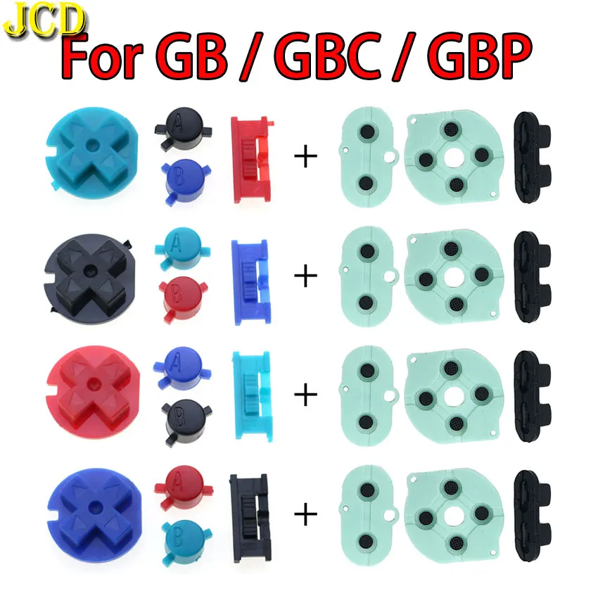 

JCD 1Set For Nintendo Game Boy Color Pocket Silicone Rubber Pad Conductive Button For GB GBC GBP Power On Off D Pads AB Buttons