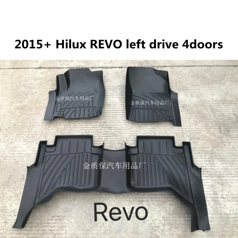 Use for TOYOTA HILUX VIGO REVO ROCCO car carpet Hilux car floor mats Full Set Trim to Hilux VIGO REVO waterproof  floor mats