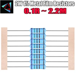 10pcs 2W Metal film resistor 1% 0.1R ~ 2.2M 0.1 0.15 0.18 0.22 0.24 0.27 0.3 0.33 0.36 0.39 0.43 0.47 0.56 0.68 0.75 0.82 1M ohm