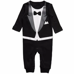 Baby Jungen Kleidung Frühling Herbst Baumwolle Formale Strampler Gentleman Outfit Neugeborenen Einteiliges Kleidung Hübsche Overall Party Anzug