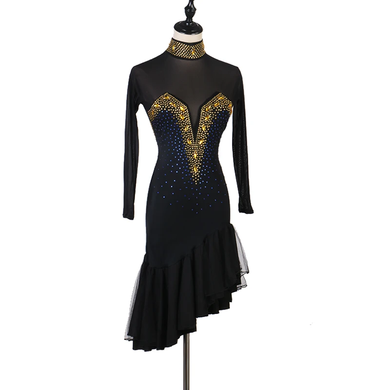 Jupe de danse de compétition latine pour femmes, vêtements professionnels de danse latine Samba pour adultes, robe Rumba de haute qualité