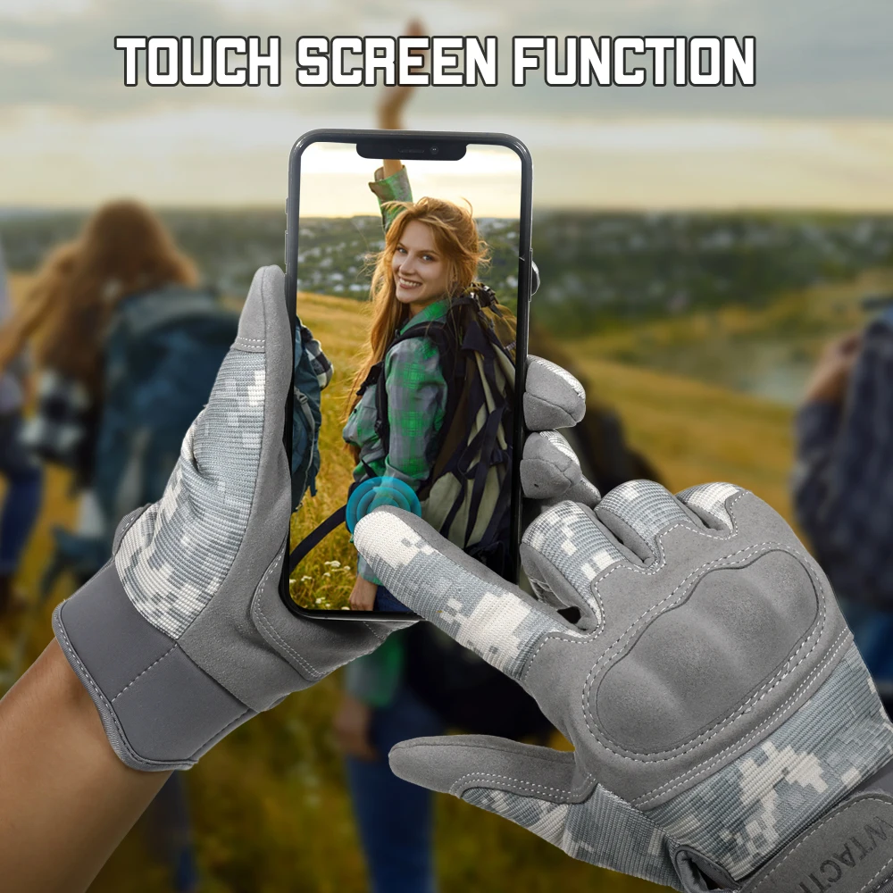 Touchscreen taktische Handschuhe Tarnung Radfahren Sport Kampf Wandern Camping Jagd Schießen Paintball Reiten Fahrrad Schutz – Detail 2
