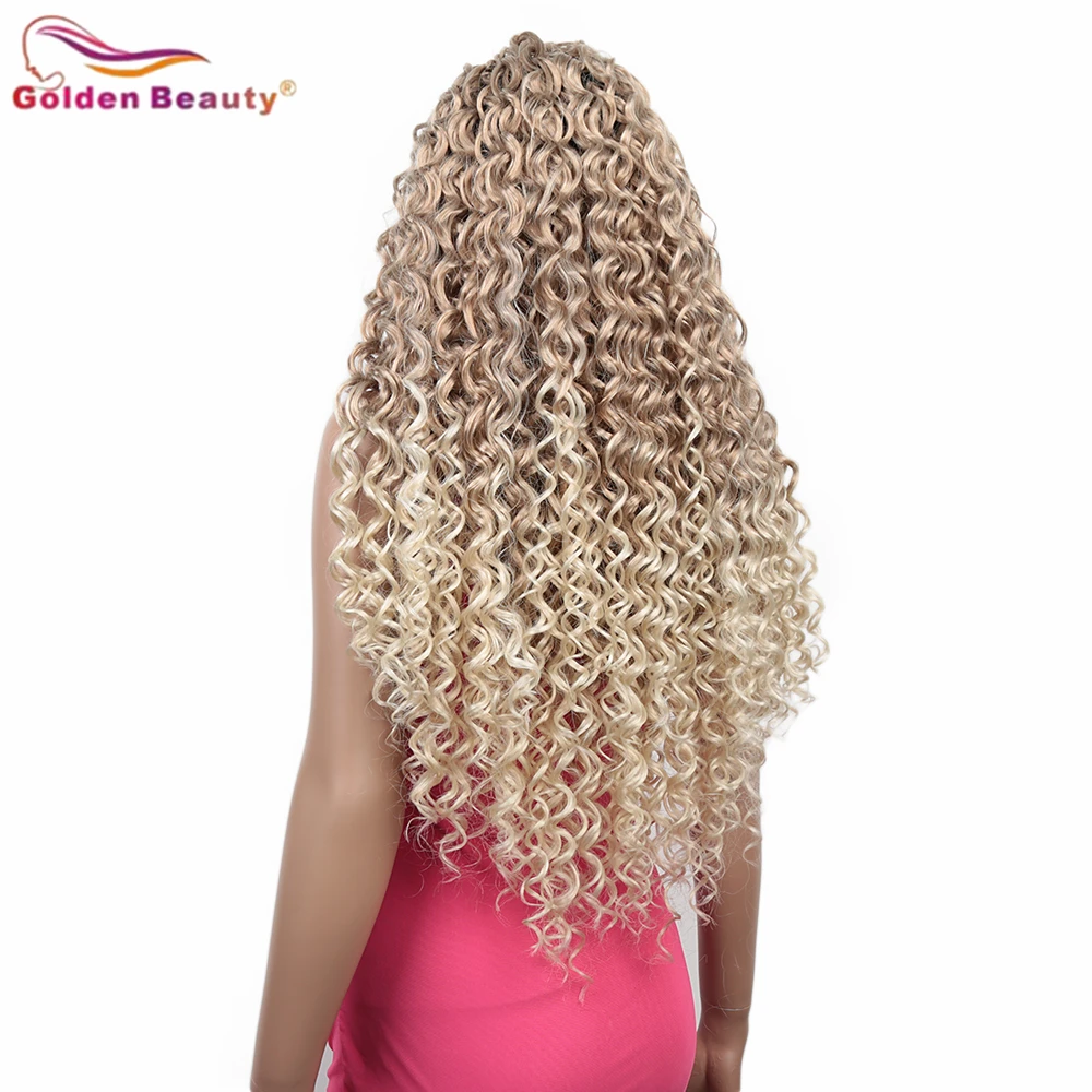 Golden Beauty Synthetic Crochet Braiding Hair 20Inch Long Mazo Curl Ombre Gray Blonde Bug High Temperature Fiber For White Women