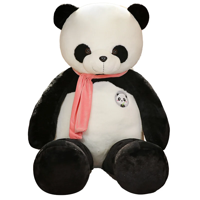 1PC 80/100cm Lovely Panda with Scarf Plush Pillow Giant Animal Treasure Panda Plush Toys Stuffed Soft Dolls Children Present images - 6