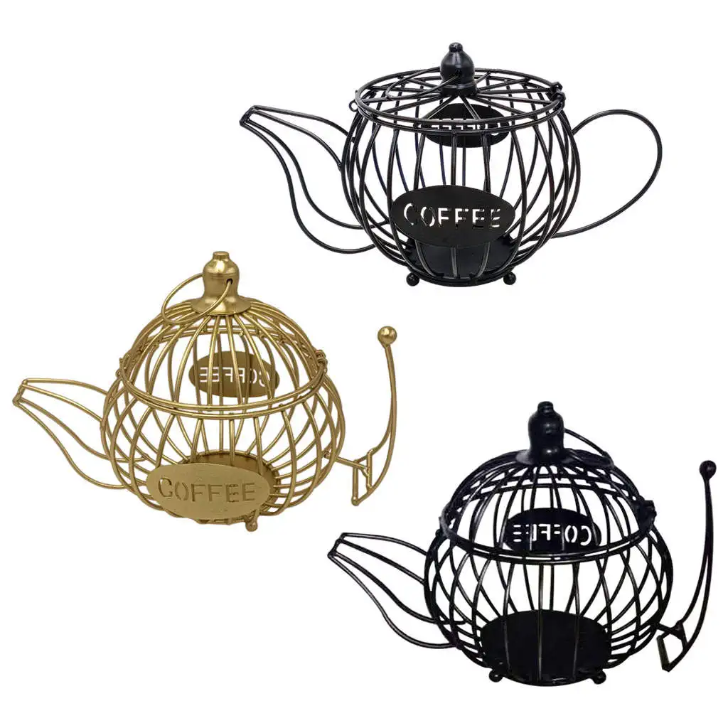 Coffee Capsule Holder Multipurpose Anti-Rust Iron Wire Placemat Storage Organisation Basket for Cafe Home Kitchen Garden Decor