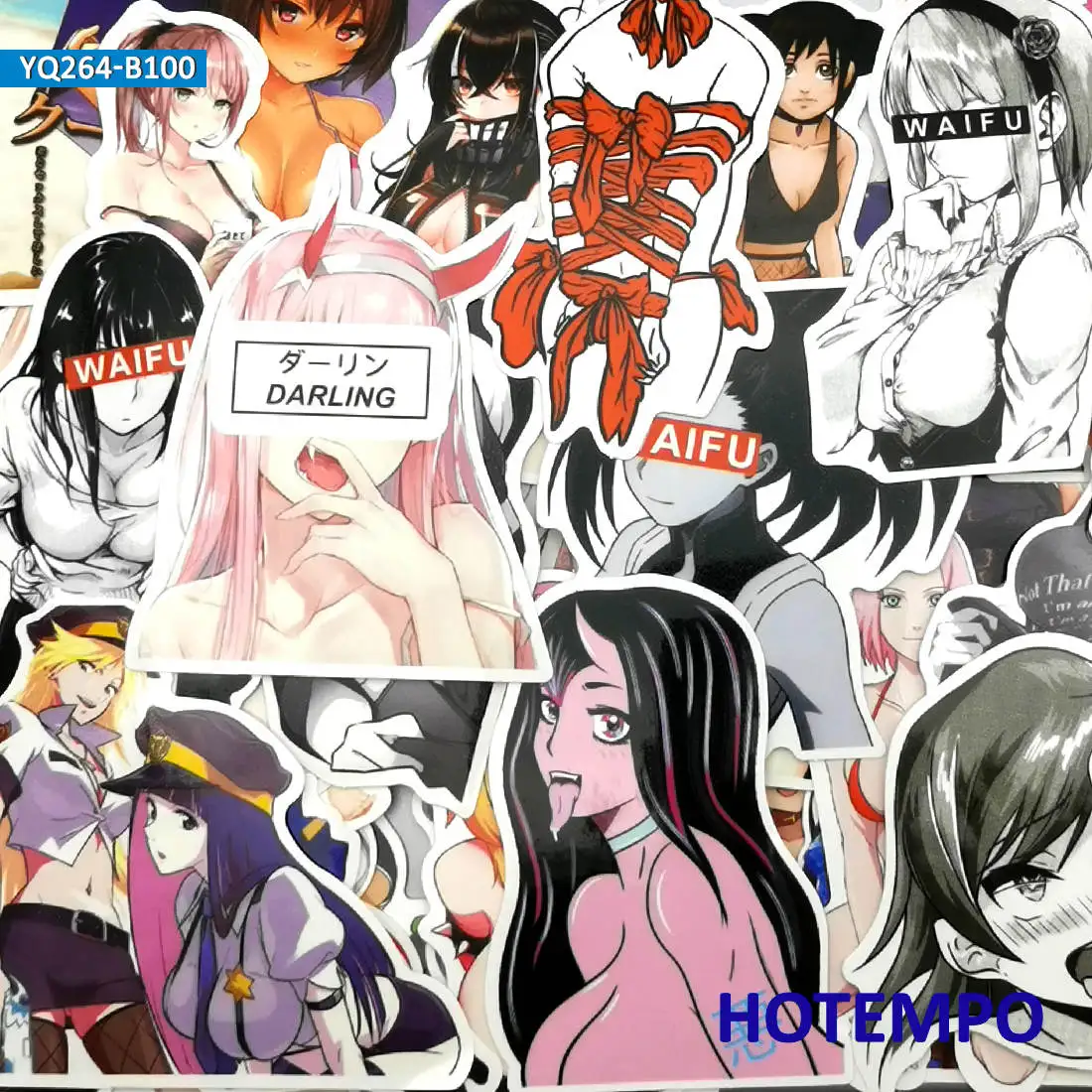 20/30/50/100Pieces Otaku WAIFU Beauty Bikini Bunny Anime Sexy Girl Stickers for Motorcycle Car Bike Luggage Phone Laptop Sticker