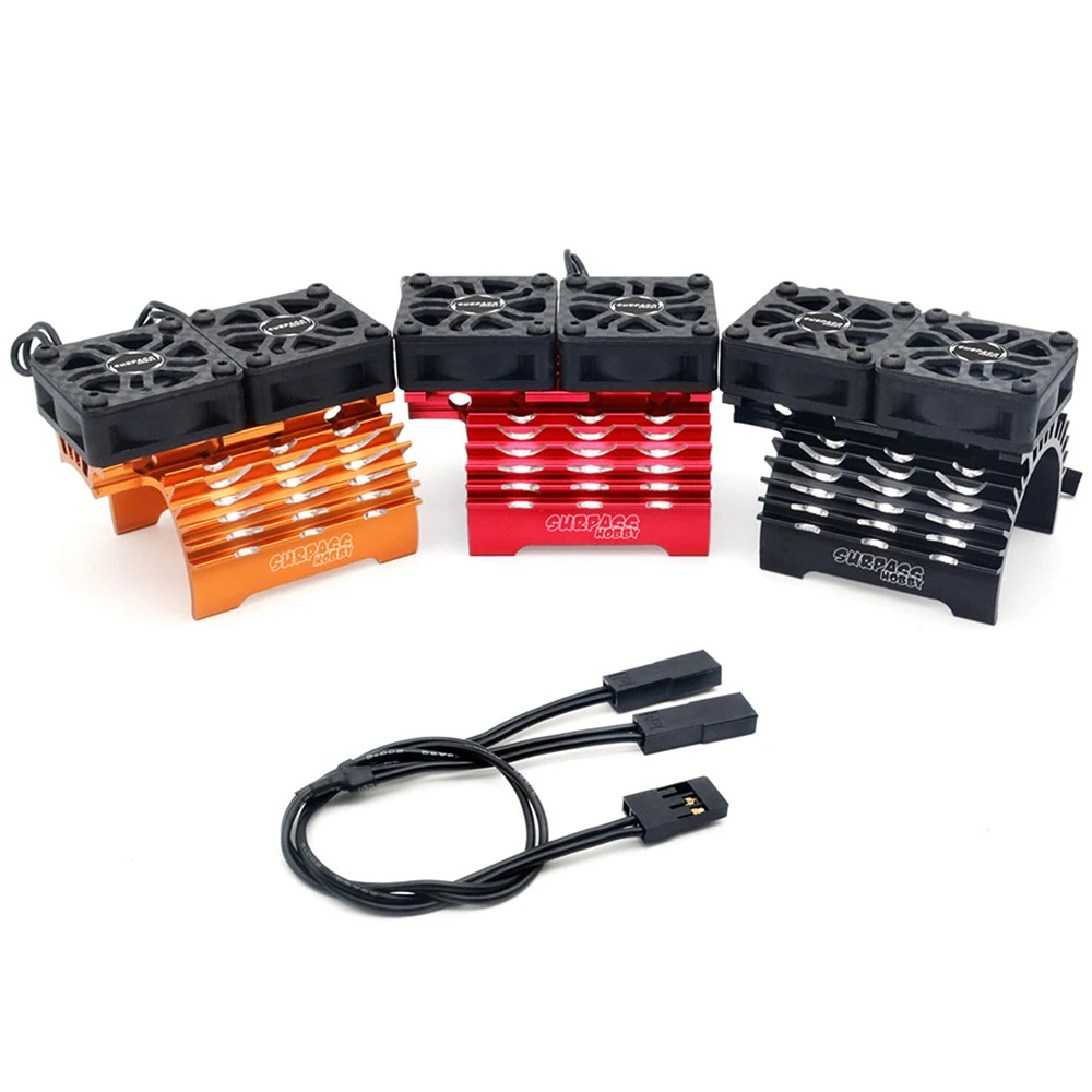 RC Fan Surpsshobby RC Heatsink With Dual Cooling Fan RC Car Accessories for Hobbywing Leopard 4268 4274 4092 1/8 1/10 RC Car