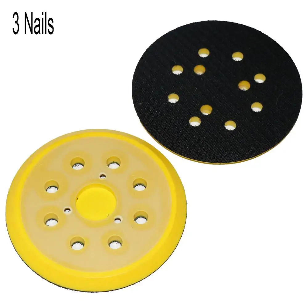 2pc 5 polegada 125mm placa de apoio lixamento 4/3 pregos 8 buraco lixadeira disco almofada apto lixadeira ar ângulo moedor ferramenta elétrica acessório