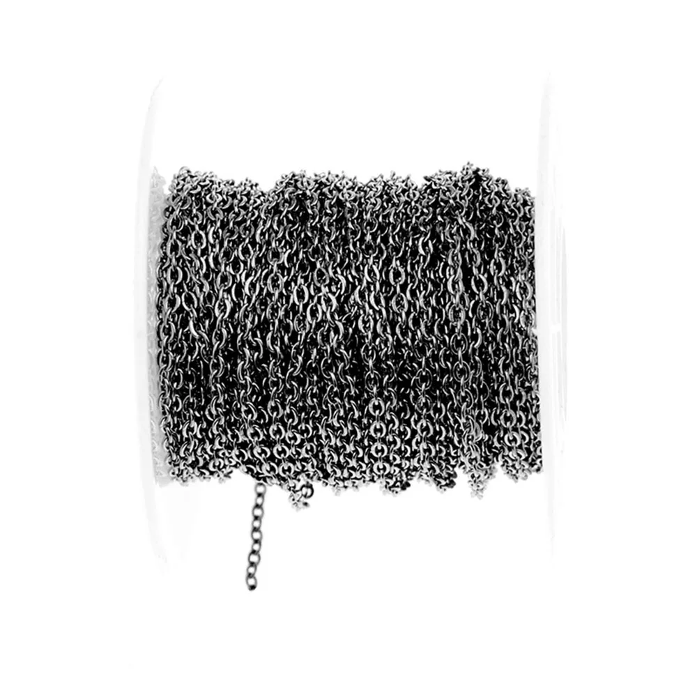 Großpackung Kette 20 Meter/Rolle Edelstahl-Kabelketten 1,2/1,5/2,0/2,5mm für DIY-Halsketten-Schmuckherstellung und Bastelarbeiten – Detail 2