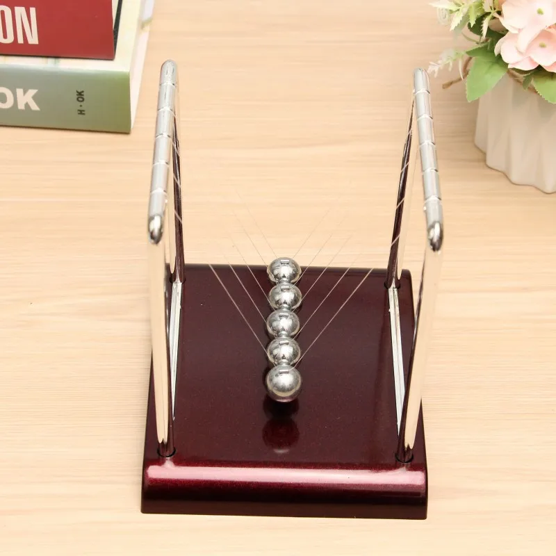 Metal Pendulum Balance Ball Small Size Physics Science Accessory Desk Table Decor Game Newtons Cradle Steel Ball Home Decore