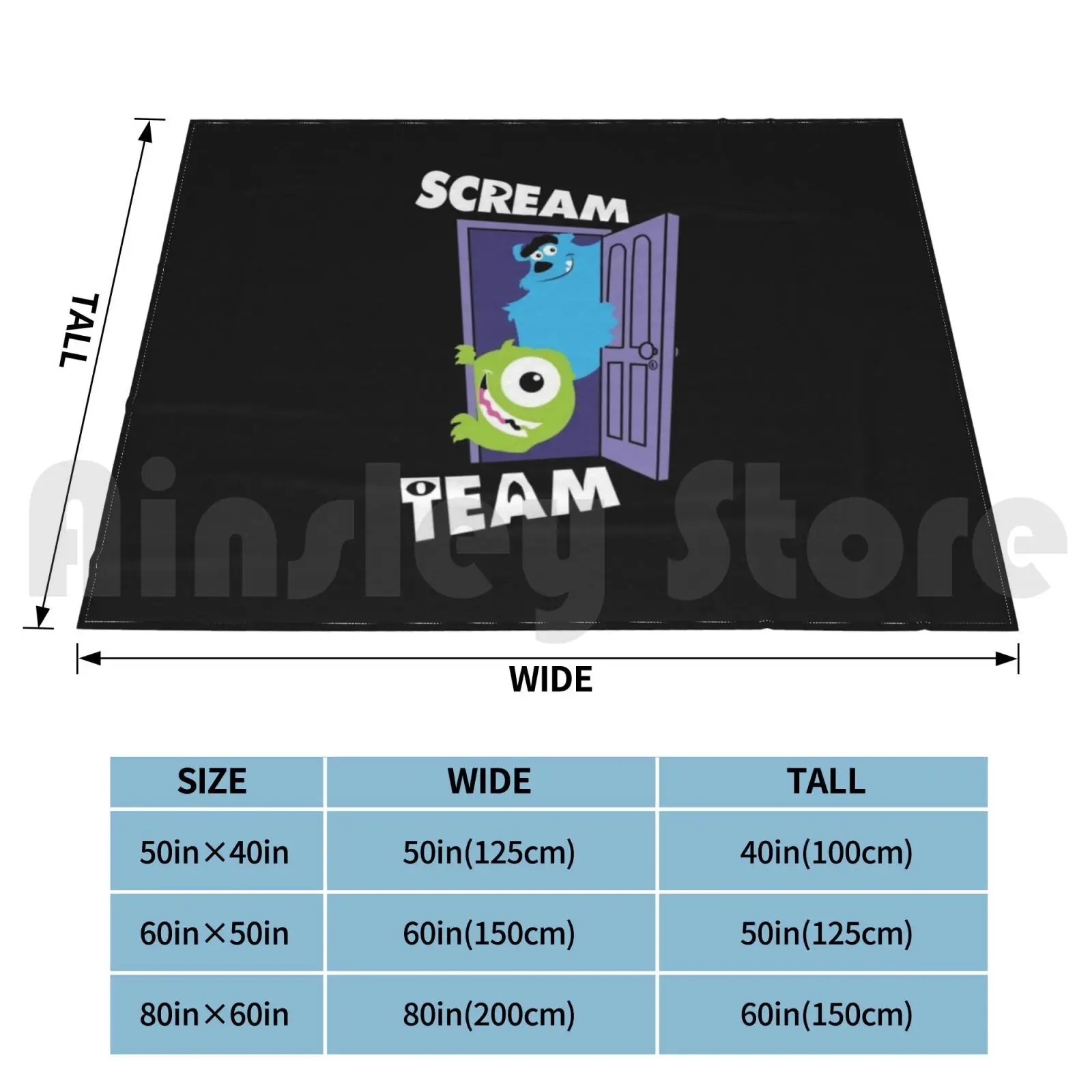 Scream Team Blanket Fashion Custom Monsters Inc Mike And Sulley Patterns Quarantine Social Distancing Funny