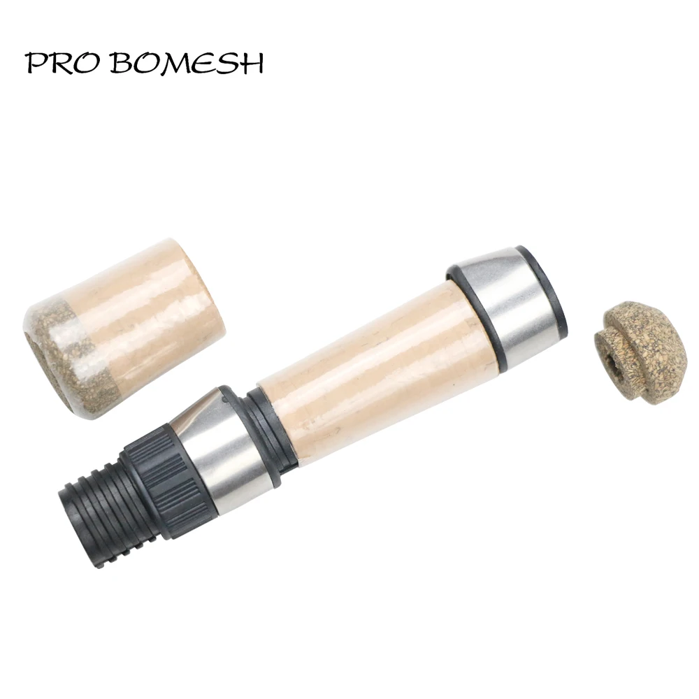Pro Bomesh 1 Set 2A Cork Spinning Reel Seat Handlt Kit Trout Fishing Rod Ice Fishing Rod Accessory DIY Component Repair Kit Cane