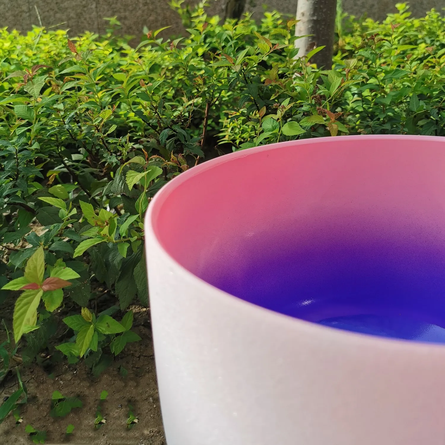 10 inch Pink-Purple 432hz Chakra Crystal Singing Bowl with free case 10“ Frosted singing bowl