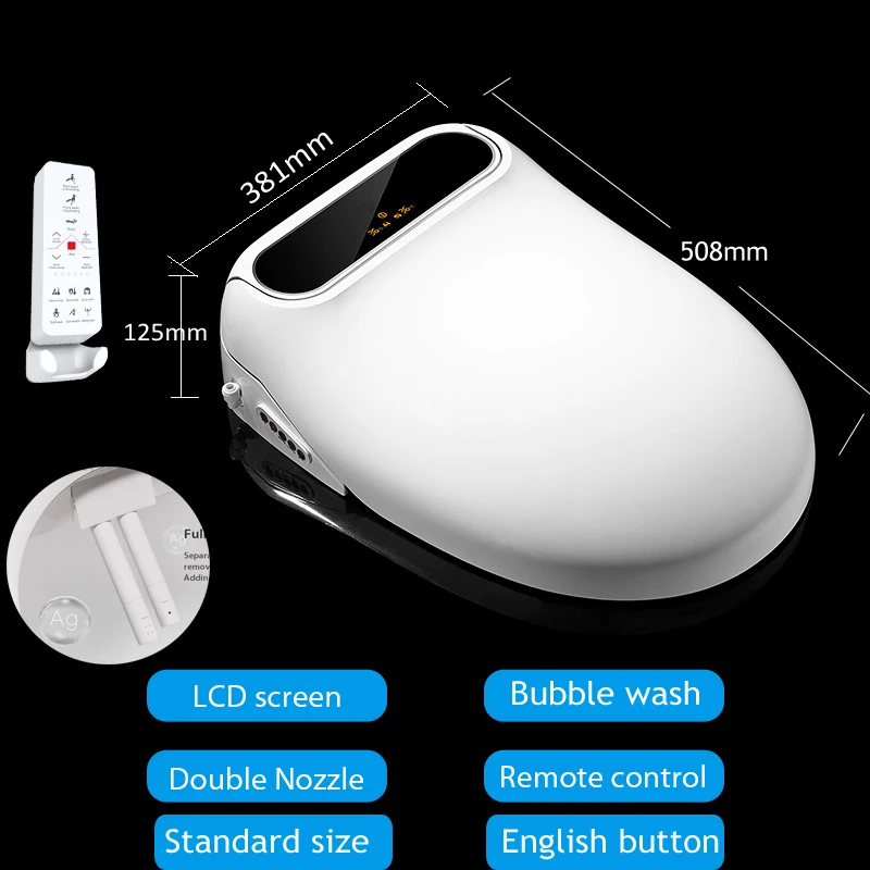 Ecofresh Intelligente Toiletzitting Elektrische Bidet Cover Smart Bidet Verwarmde Toiletbril Led Licht Wc Slimme Toiletbril Deksel