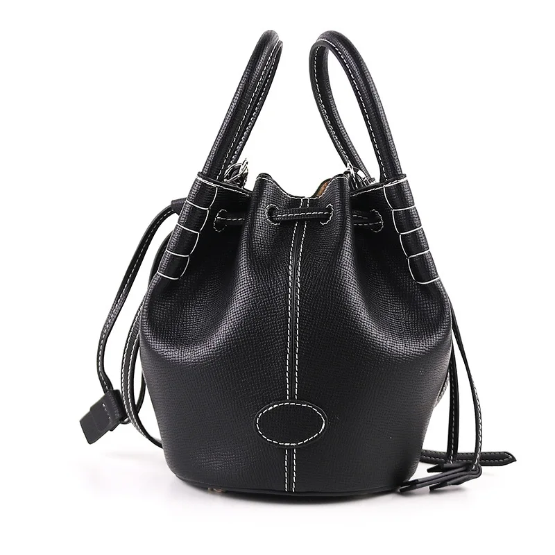 

Fashion Solid Women Bucket Handbag String Casual Crossbody Bags