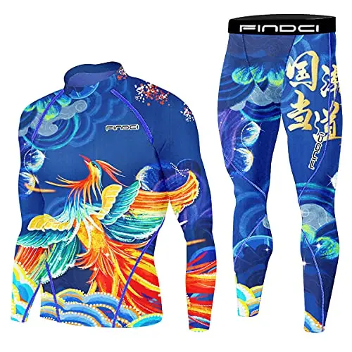 Mens Sports Compression Baselayer Set Leisure Camouflage Long Sleeves Workout Trousers Training Tracksuits