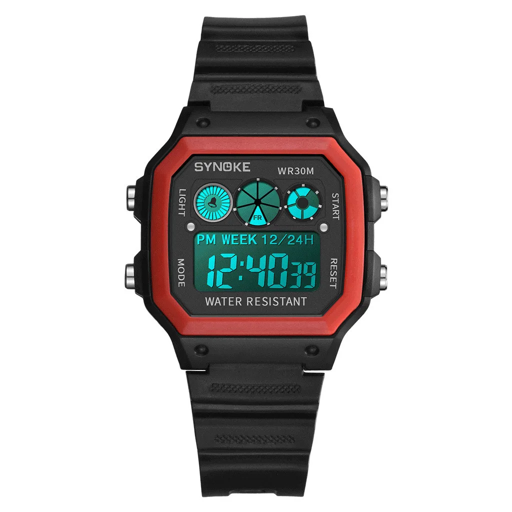 Reloj deportivo electrónico para hombre, cronógrafo Digital, luminoso, colorido, resistente al agua