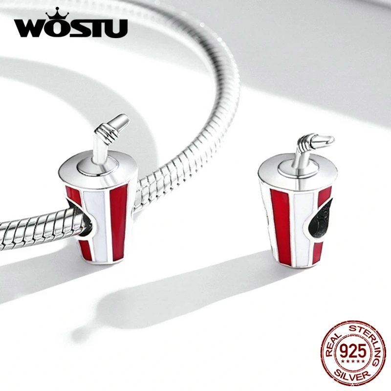 WOSTU-abalorio de plata de ley 925 con forma de sándwich, hamburguesa, queso, Pizza, colgante de cuentas compatible con Pulsera Original, collar para joyería de mujer