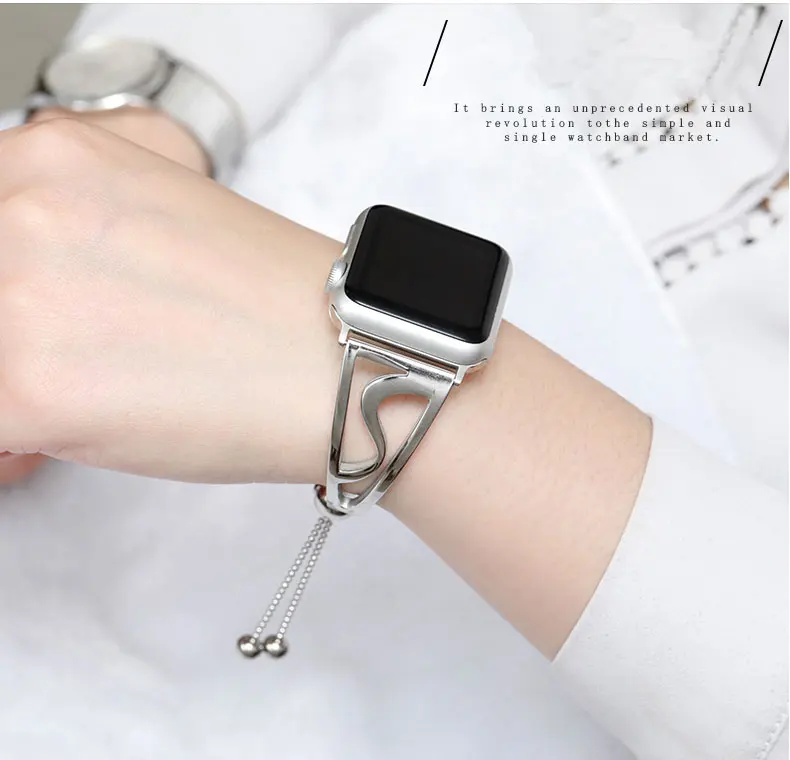 

Luxury Strap For Apple Watch Band 41mm 40mm 45mm 38mm 44 Stainless Steel Correa Women Bracelet apple watch series 5 se 6 7 8 9
